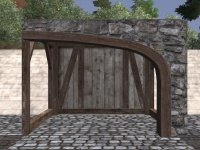 A Plain stone arch left