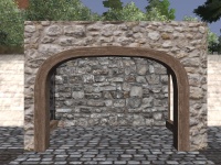 A Rounded stone arched wall