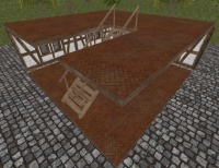 A Pottery brick left staircase