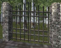 A High iron fence gate
