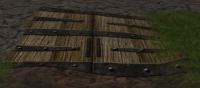 A Wooden mine door