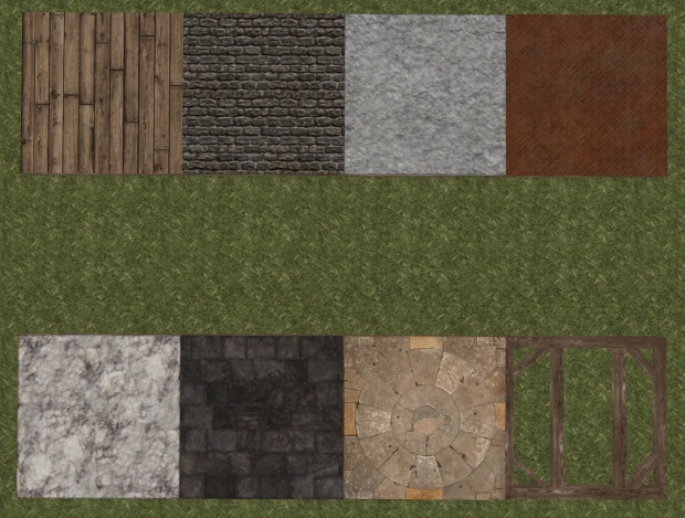 All seven types of house floor styles and unfinished floor in comparison.