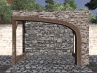 A Rounded stone arch left