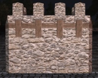 A Tall rounded stone wall