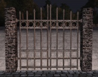 A Slate high iron fence gate