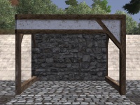 A Timber framed arch left