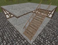 A Stone slab right staircase