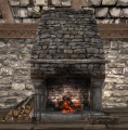 A Open fireplace