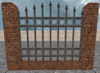 A Pottery high iron fence