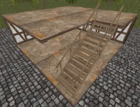 A Sandstone slab right staircase