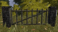 A Slate iron fence gate