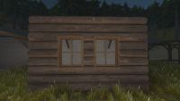 A Hardwood log double window