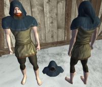 A Blue cloth hood