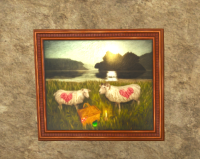 A Sheep picnic oil painting