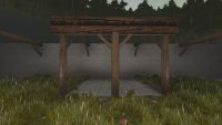 A Rustic log T arch