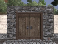 A Plain stone double door