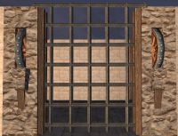 A Rounded stone portcullis (wall)