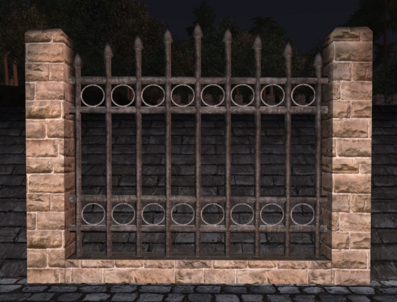 File:Sandstone high iron fence.jpg