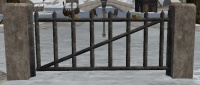 A Rendered iron fence gate