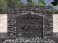 A Plain stone barred wall