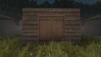 A Hardwood log double door