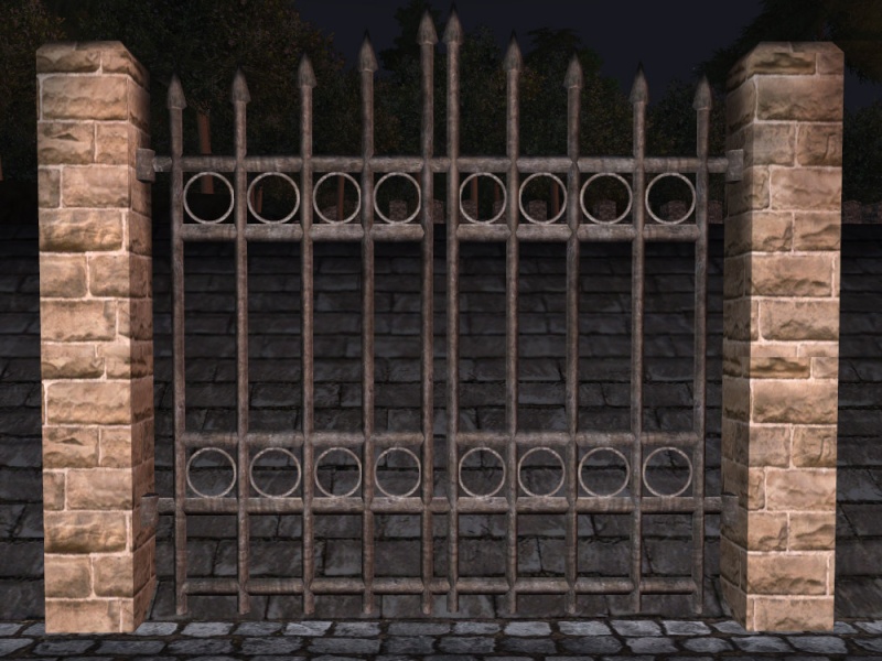 File:Sandstone high iron fence gate.jpg